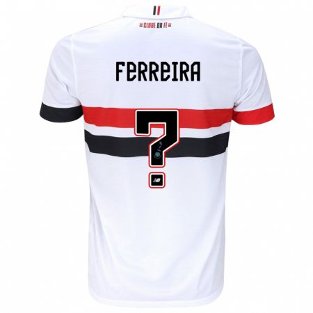 Kandiny Férfi Lucas Ferreira #0 Fehér Piros Fekete Hazai Jersey 2024/25 Mez Póló Ing