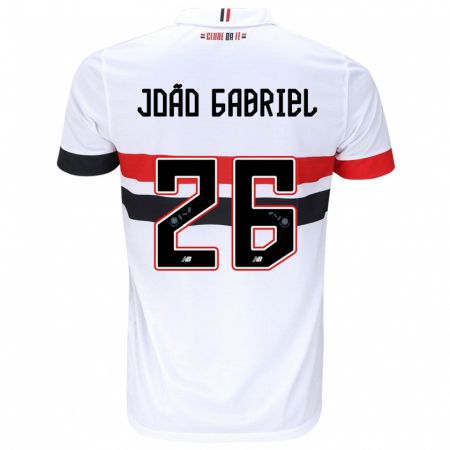 Kandiny Férfi João Gabriel #26 Fehér Piros Fekete Hazai Jersey 2024/25 Mez Póló Ing