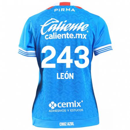 Kandiny Férfi Cristhian León #243 Égszínkék Hazai Jersey 2024/25 Mez Póló Ing