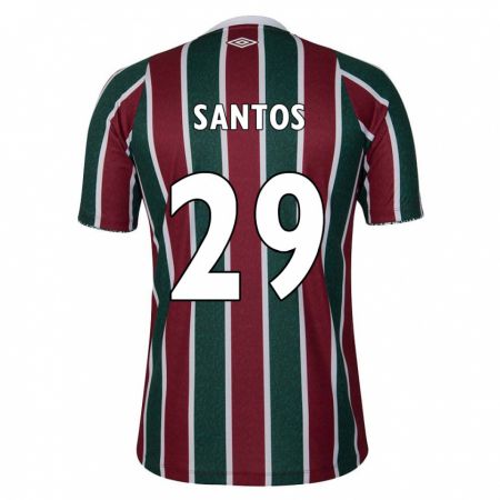 Kandiny Férfi Thiago Santos #29 Zöld Barna Fehér Hazai Jersey 2024/25 Mez Póló Ing