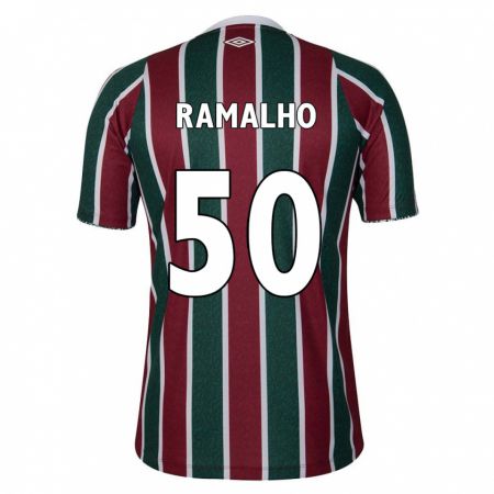 Kandiny Férfi Gustavo Ramalho #50 Zöld Barna Fehér Hazai Jersey 2024/25 Mez Póló Ing