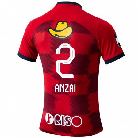 Kandiny Férfi Koki Anzai #2 Piros Kék Fehér Hazai Jersey 2024/25 Mez Póló Ing