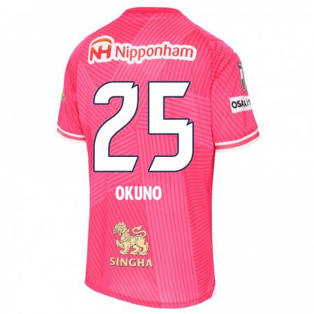 Kandiny Férfi Hiroaki Okuno #25 Rózsaszín Fehér Hazai Jersey 2024/25 Mez Póló Ing