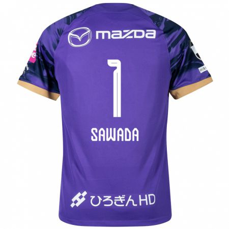 Kandiny Férfi Shunsuke Sawada #1 Lila Fehér Hazai Jersey 2024/25 Mez Póló Ing