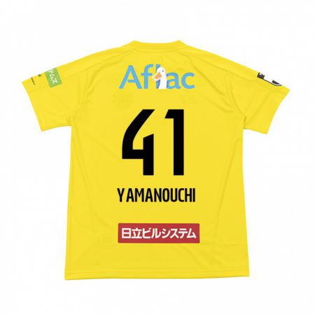 Kandiny Férfi Yusei Yamanouchi #41 Sárga Fekete Hazai Jersey 2024/25 Mez Póló Ing