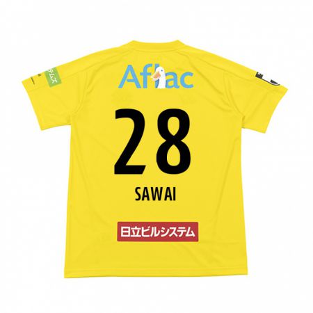 Kandiny Férfi Retsu Sawai #28 Sárga Fekete Hazai Jersey 2024/25 Mez Póló Ing