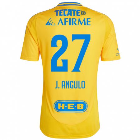 Kandiny Férfi Jesús Angulo #27 Arany Sárga Hazai Jersey 2024/25 Mez Póló Ing