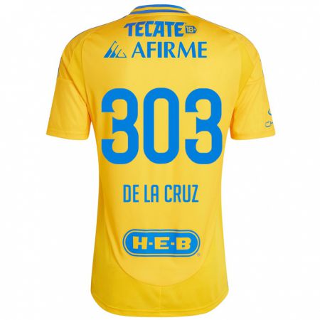 Kandiny Férfi Erick De La Cruz #303 Arany Sárga Hazai Jersey 2024/25 Mez Póló Ing