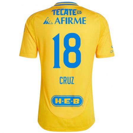 Kandiny Férfi Belen Cruz #18 Arany Sárga Hazai Jersey 2024/25 Mez Póló Ing