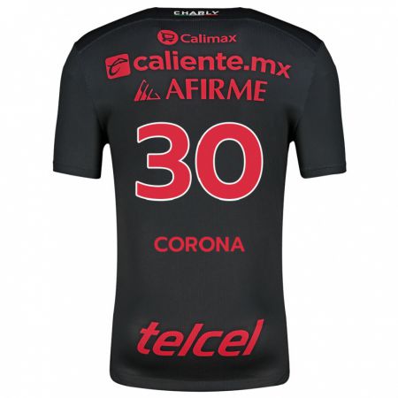 Kandiny Férfi Jesús Corona #30 Fekete Piros Hazai Jersey 2024/25 Mez Póló Ing