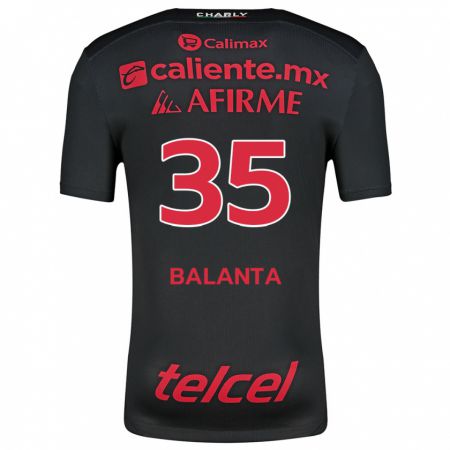 Kandiny Férfi Kevin Balanta #35 Fekete Piros Hazai Jersey 2024/25 Mez Póló Ing