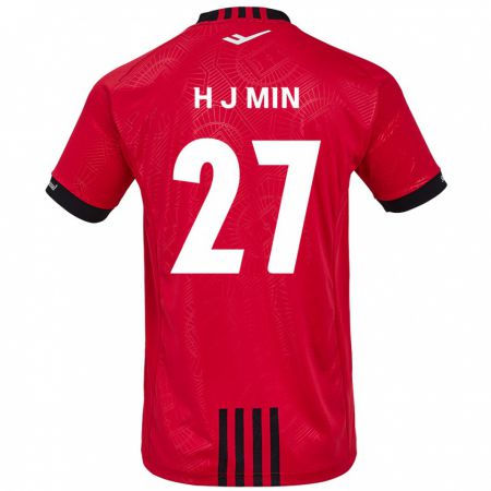 Kandiny Férfi Ji-Hoon Min #27 Piros Fekete Hazai Jersey 2024/25 Mez Póló Ing