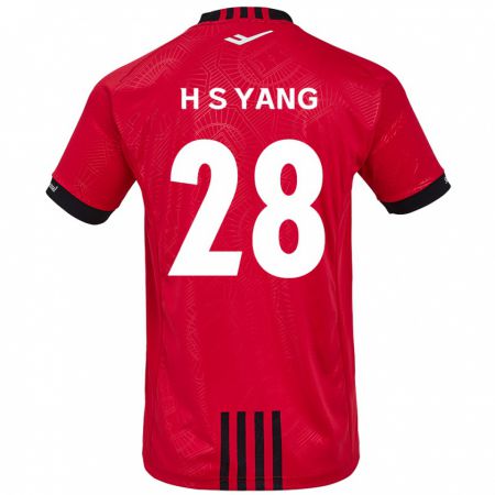 Kandiny Férfi Seung-Hyeon Yang #28 Piros Fekete Hazai Jersey 2024/25 Mez Póló Ing