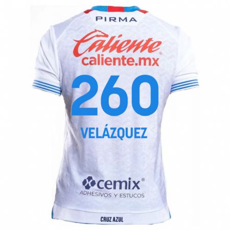 Kandiny Férfi Víctor Velázquez #260 Fehér Kék Idegenbeli Jersey 2024/25 Mez Póló Ing