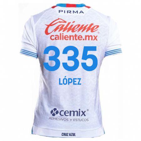 Kandiny Férfi Alfredo López #335 Fehér Kék Idegenbeli Jersey 2024/25 Mez Póló Ing