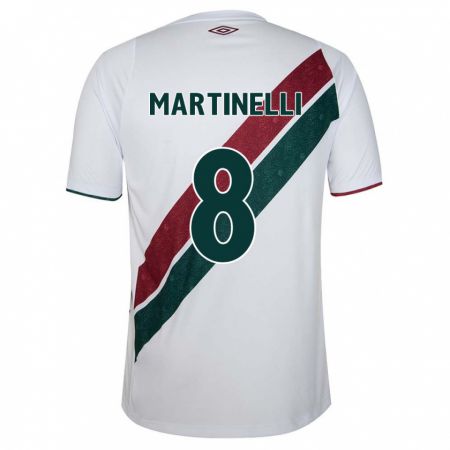 Kandiny Férfi Martinelli #8 Fehér Zöld Barna Idegenbeli Jersey 2024/25 Mez Póló Ing