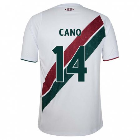 Kandiny Férfi Germán Cano #14 Fehér Zöld Barna Idegenbeli Jersey 2024/25 Mez Póló Ing