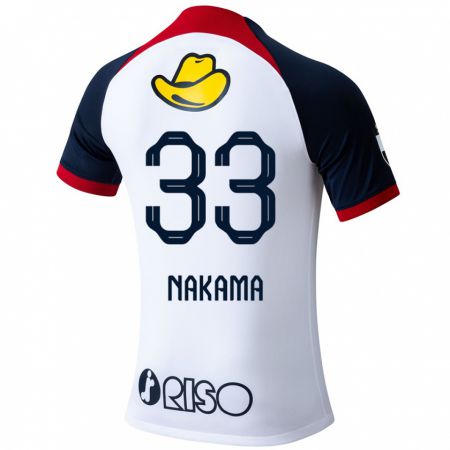 Kandiny Férfi Hayato Nakama #33 Fehér Kék Piros Idegenbeli Jersey 2024/25 Mez Póló Ing