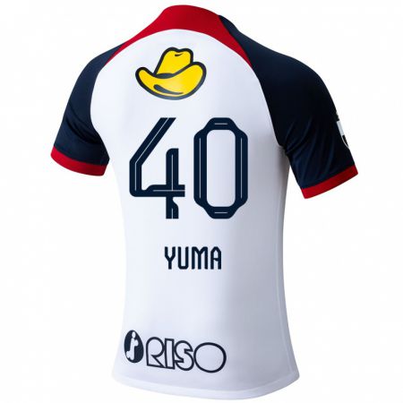 Kandiny Férfi Yuma Suzuki #40 Fehér Kék Piros Idegenbeli Jersey 2024/25 Mez Póló Ing