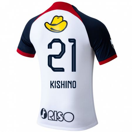 Kandiny Férfi Eita Kishino #21 Fehér Kék Piros Idegenbeli Jersey 2024/25 Mez Póló Ing