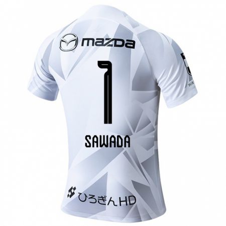 Kandiny Férfi Shunsuke Sawada #1 Fehér Szürke Fekete Idegenbeli Jersey 2024/25 Mez Póló Ing