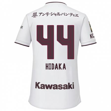 Kandiny Férfi Mitsuki Hidaka #44 Fehér Piros Idegenbeli Jersey 2024/25 Mez Póló Ing