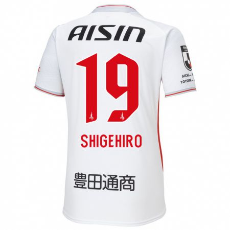 Kandiny Férfi Takuya Shigehiro #19 Fehér Sárga Piros Idegenbeli Jersey 2024/25 Mez Póló Ing