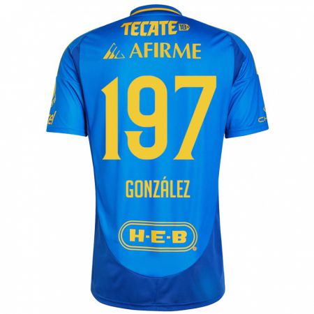 Kandiny Férfi Germán González #197 Kék Sárga Idegenbeli Jersey 2024/25 Mez Póló Ing