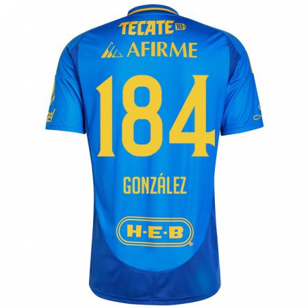 Kandiny Férfi Erick González #184 Kék Sárga Idegenbeli Jersey 2024/25 Mez Póló Ing