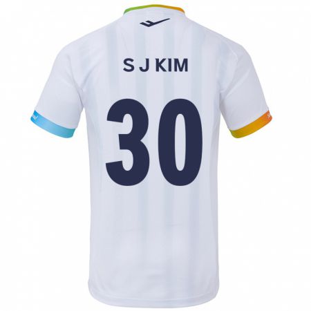 Kandiny Férfi Ju-Sung Kim #30 Fehér Kék Idegenbeli Jersey 2024/25 Mez Póló Ing