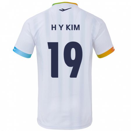 Kandiny Férfi Yong-Hyuk Kim #19 Fehér Kék Idegenbeli Jersey 2024/25 Mez Póló Ing