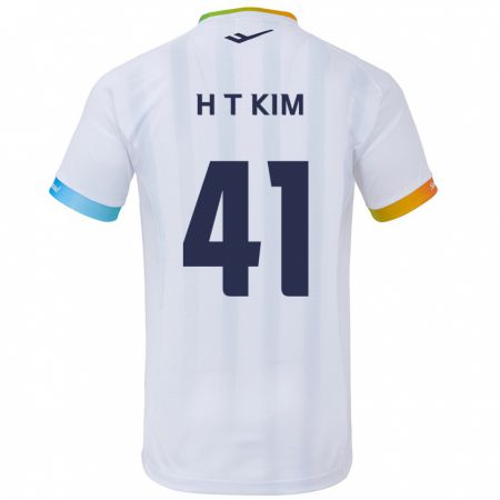 Kandiny Férfi Tae-Ho Kim #41 Fehér Kék Idegenbeli Jersey 2024/25 Mez Póló Ing