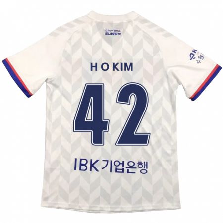 Kandiny Férfi One-Hyung Kim #42 Fehér Kék Idegenbeli Jersey 2024/25 Mez Póló Ing