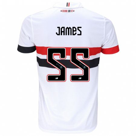 Kandiny Női James Rodríguez #55 Fehér Piros Fekete Hazai Jersey 2024/25 Mez Póló Ing