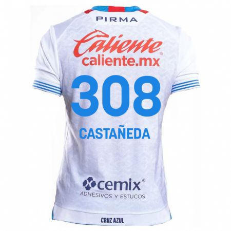 Kandiny Női Emiliano Castañeda #308 Fehér Kék Idegenbeli Jersey 2024/25 Mez Póló Ing