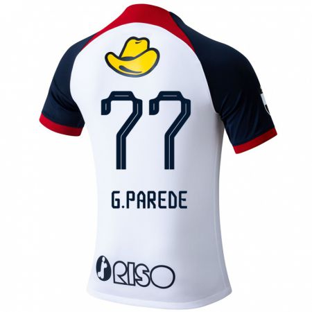 Kandiny Női Guilherme Parede #77 Fehér Kék Piros Idegenbeli Jersey 2024/25 Mez Póló Ing