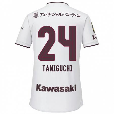 Kandiny Női Hiroto Taniguchi #24 Fehér Piros Idegenbeli Jersey 2024/25 Mez Póló Ing