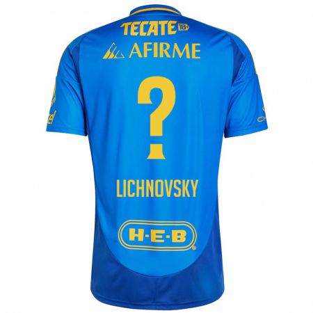 Kandiny Női Igor Lichnovsky #0 Kék Sárga Idegenbeli Jersey 2024/25 Mez Póló Ing