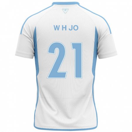 Kandiny Női Hyeon-Woo Jo #21 Fehér Kék Idegenbeli Jersey 2024/25 Mez Póló Ing