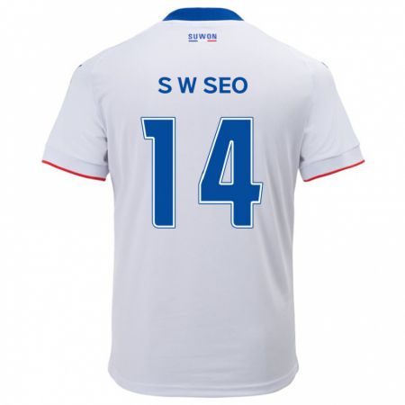 Kandiny Női Woo-Seong Seo #14 Fehér Kék Idegenbeli Jersey 2024/25 Mez Póló Ing