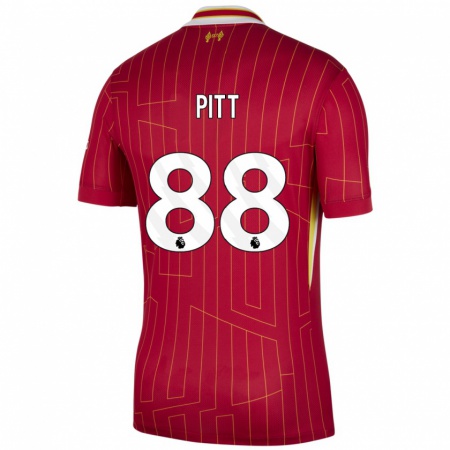 Kandiny Gyermek Lucas Pitt #88 Piros Sárga Fehér Hazai Jersey 2024/25 Mez Póló Ing