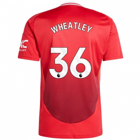 Kandiny Gyermek Ethan Wheatley #36 Élénkpiros Hazai Jersey 2024/25 Mez Póló Ing