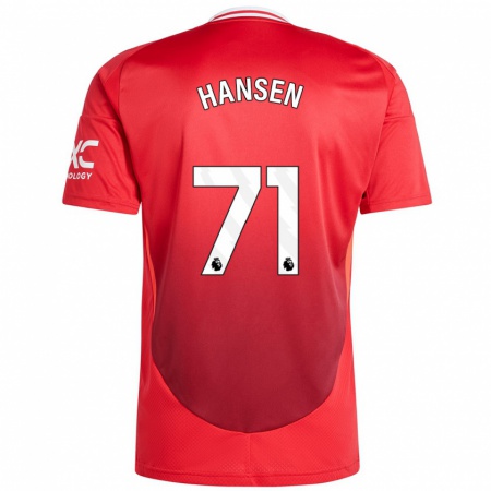 Kandiny Gyermek Isak Hansen-Aaroen #71 Élénkpiros Hazai Jersey 2024/25 Mez Póló Ing