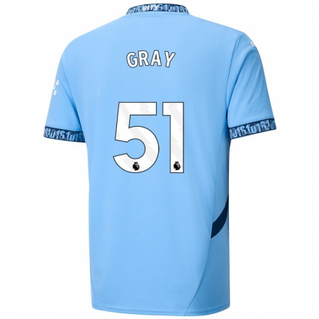 Kandiny Gyermek Charlie Gray #51 Sötétkék Hazai Jersey 2024/25 Mez Póló Ing