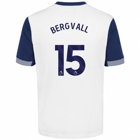 Kandiny Gyermek Lucas Bergvall #15 Fehér Kék Hazai Jersey 2024/25 Mez Póló Ing