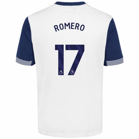 Kandiny Gyermek Cristian Romero #17 Fehér Kék Hazai Jersey 2024/25 Mez Póló Ing