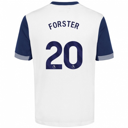 Kandiny Gyermek Fraser Forster #20 Fehér Kék Hazai Jersey 2024/25 Mez Póló Ing