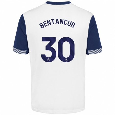 Kandiny Gyermek Rodrigo Bentancur #30 Fehér Kék Hazai Jersey 2024/25 Mez Póló Ing