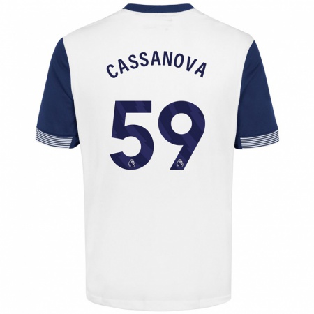 Kandiny Gyermek Dante Cassanova #59 Fehér Kék Hazai Jersey 2024/25 Mez Póló Ing