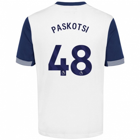 Kandiny Gyermek Maksim Paskotsi #48 Fehér Kék Hazai Jersey 2024/25 Mez Póló Ing